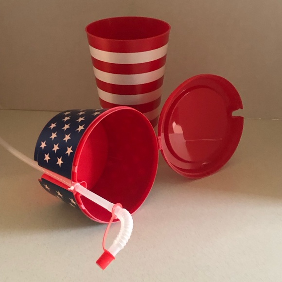 FREE Offer Eligible Patriotic Stars Stripes American Flag Snack and Drink Cup. - Picture 2 of 13
